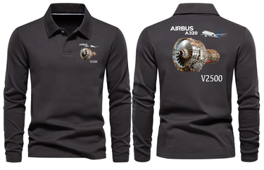 AIRBUS A320 V2500 LONG SLEEVE POLO